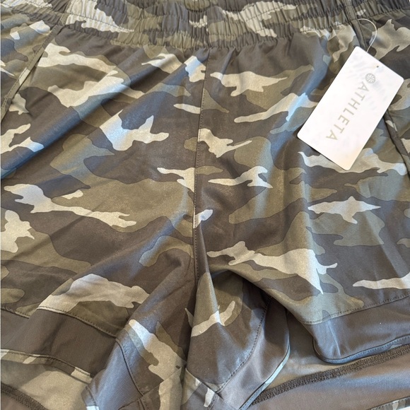 Athleta Gray Camo Racer Shorts - Picture 1 of 6